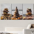 thumbnail image 2 of wall26 Canvas Print Wall Art Set Duotone Beach Ocean Pebble Rocks Wilderness Nature Photography Modern Art Rustic Decorative Contemporary Chic for Living Room, Bedroom, Office - 24"x36" x 3, 2 of 5