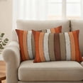 thumbnail image 2 of Burnt Orange Brown Outdoor Pillow Covers, Waterproof Decorative Throw Pillowcases Set of 2, Farmhouse Vintage Wooden Couch Cushion Cases with Zipper for Outside Patio Garden Sofa 20"x12", 2 of 9