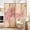 Light Burnt, variant on Breltam Room Divider4 Panel Printed Bamboo Curtain Thousand Li Of Rivers And Mountains Folding Privacy Screen Wood Frame Freestanding Indoor Space Separator For Bedroom Living Room Entryway No Assem