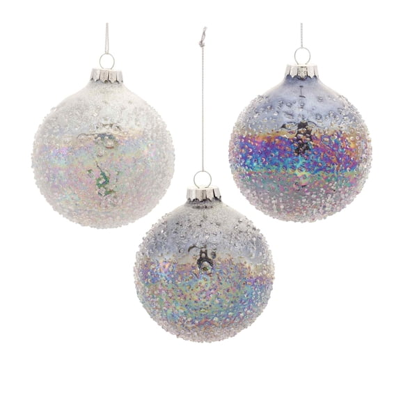 Irredescent Glass Ball Ornament Set of 12
