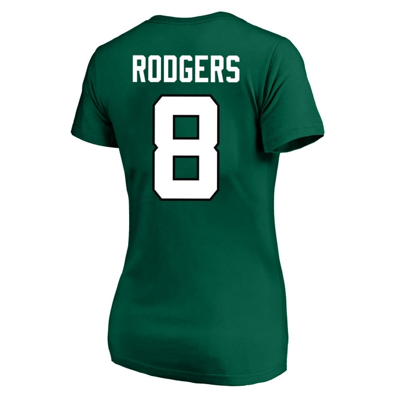 Women s Aaron Rodgers Green New York Jets Plus Size Fair Catch Name Number V Neck T Shirt Walmart