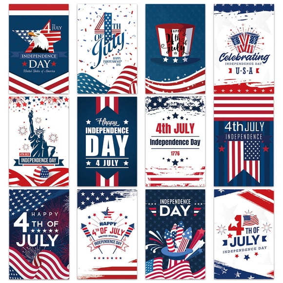 Birdeem Independence Day Fourth of July Postcard Paper Greeting Card Decoration Photo Props Party Supplies