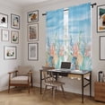 thumbnail image 5 of Summer Nautical Kitchen Curtain for Berdoom Living Room Cafe 72 Inch Length, Coastal Beach Starfish Coral Shell Blue Tiers Curtains Light Filtering Drapes Window Treatment 2 Panels 52"Wx72"L, 5 of 8