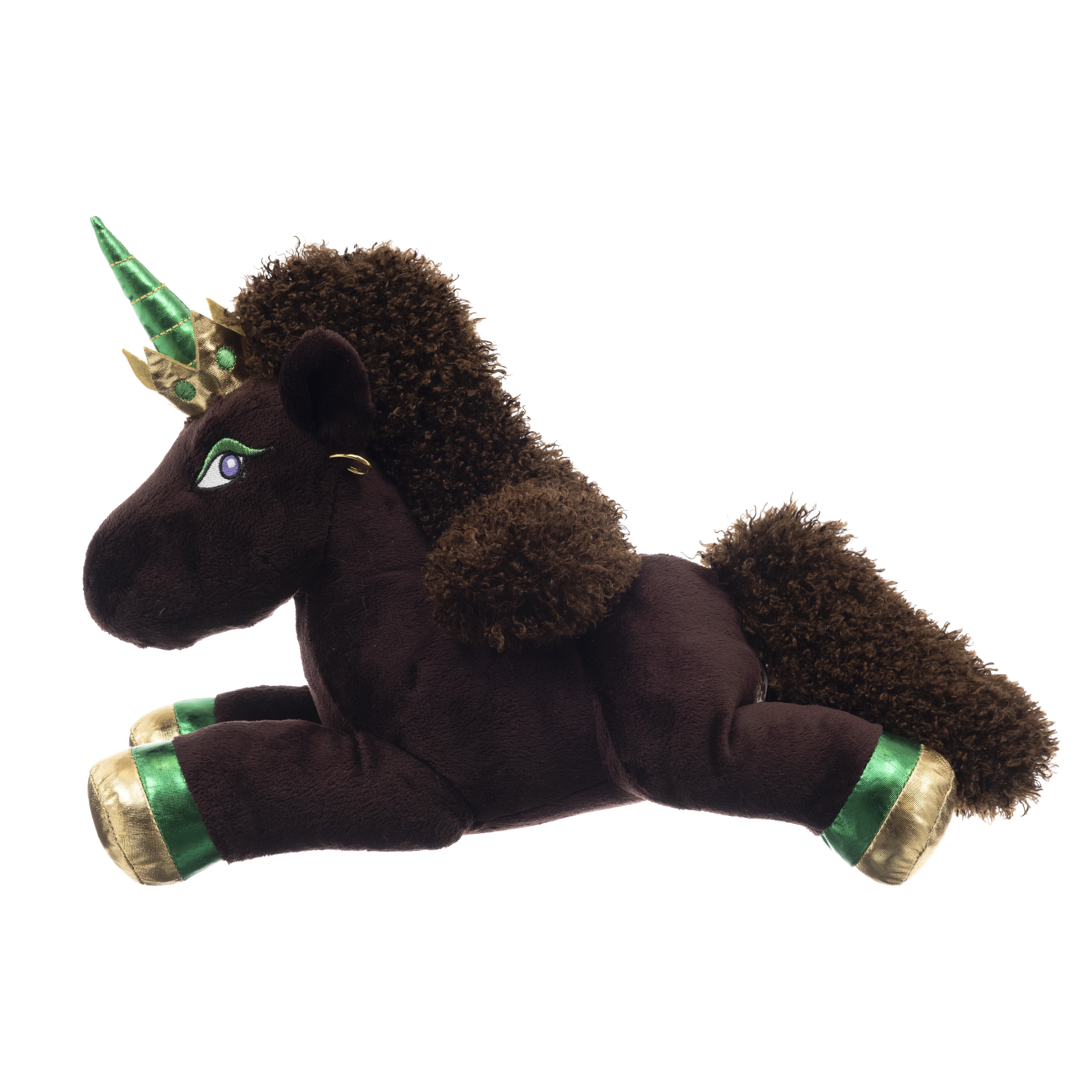 Afro Unicorn Plush Animal and Coordinating Light Up Bow Set 