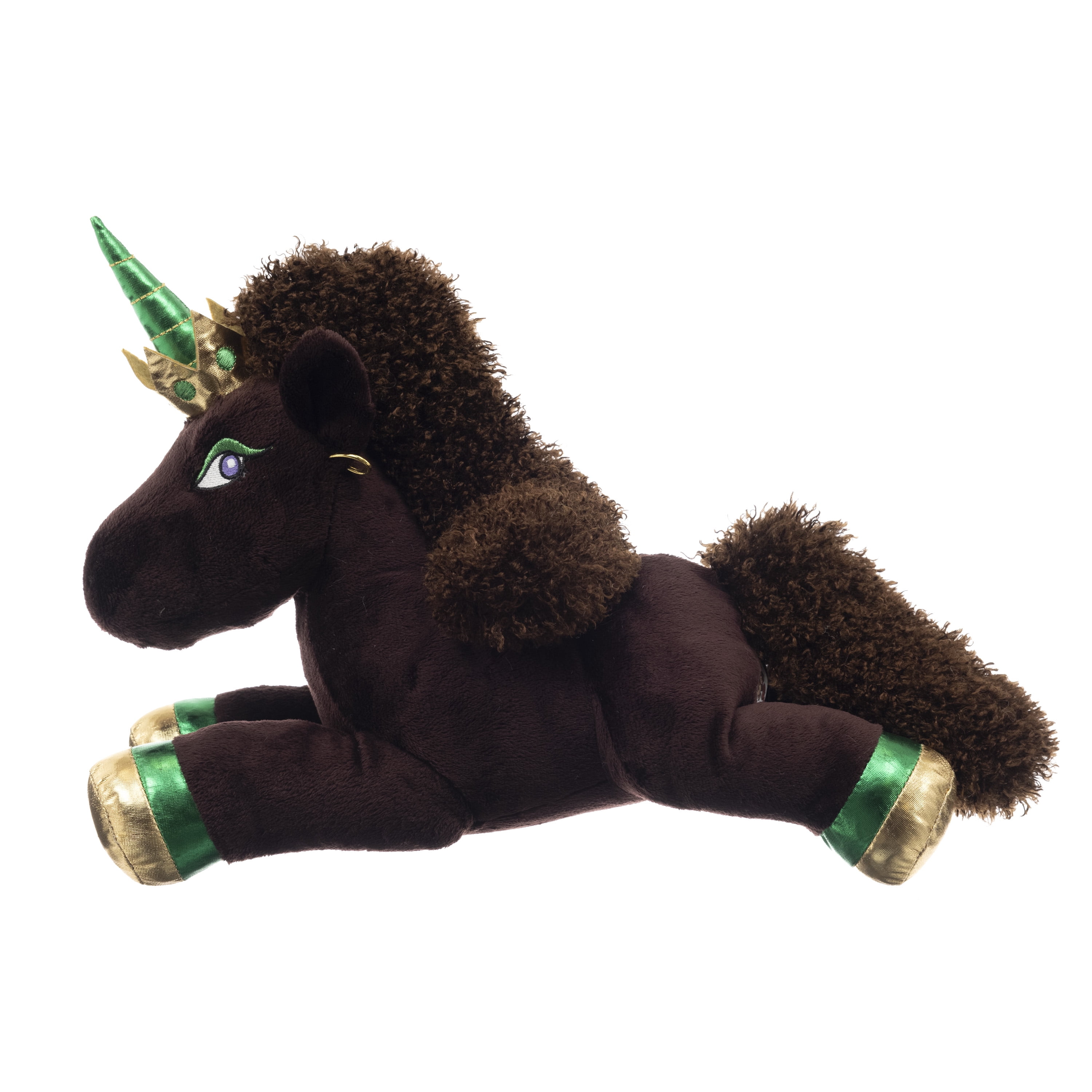 Afro Unicorn 13.75 inch Stuffed Plush Toy, Lying Magical