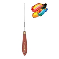 Pack of 1 Palette Knife No.34, 9.1" Long with Stainless Steel Flexible Spatula Pallet Knife and Wood Handle for Scraping, Mixing, Oil Acrylic Painting Canvas