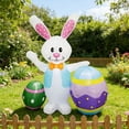 thumbnail image 7 of 5FT Easter Inflatables Bunny with Egg LED Lights Quick Inflation Outdoor Yard Decoration Easter Decor Holiday Inflatable for Patio Garden Lawn, 7 of 7