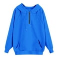 thumbnail image 6 of adviicd Women's Oversized Hoodies Casual Long Sleeve V Neck Half Zip Up Sweatshirts 2025 Trendy Spring Outfits Fall Blue, L, 6 of 6