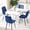 Blue, variant on Set of 4 Modern Dining Chairs, Green Velvet Upholstered Armless High Back Chair for Kitchen Living Room