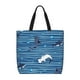 thumbnail image 1 of Easygdp Sharks on White Blue Striped Bolsa Tote para Mujer, Bolso de Hombro para Trabajo, Playa, Viajes, Compras y Supermercado, 1 of 7