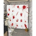 thumbnail image 5 of Shower Curtains for Bathroom-72"x78",Halloween Scary Blood Hand Print Waterproof Bath Curtain Grommet Shower Curtain Set with Hooks,Red and White Washable Bath Accessories, 5 of 9