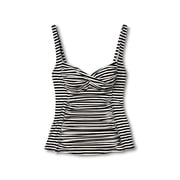 Merona Black & White Striped Tankini Top Swimwear Women's XS