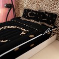 thumbnail image 3 of Meiyoeat Stylish Leopard Letter C Zipper Twin Comforter Sets with Fitted Sheet and 2 Pillowcases for Women Adults, Modern Polka Dot Zipper Bedding Set, Black Beige Brown,4-Piece,Black Reversible, 3 of 6