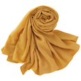 thumbnail image 2 of Women's Solid Color Muslim Hijab Scarf, Wrinkle Free Polyester Cotton Headscarf for Ramadan, Prayer, and Daily Modest Wear, Long Versatile Shawl for Travel and Gift Gold, 2 of 4