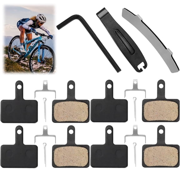 4 Pairs Bike Brake Pads,Bicycle Brake Pads with Installation Tools Compatible with Trp Tektro Shimano Brake Pads MT200 M355 M446 M315 M365,MTB Bike Disc Brake Pads Compatible with Ebike Brake Pads