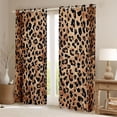 thumbnail image 2 of Feelyou Brown Leopard Print Black Out Curtains, Modern Fashion Polkadots Curtains Pack of 2 (42x63 Each), Cheetah Wildlife Bedroom Curtains, Curtains and Drapes Decor, 2 of 6