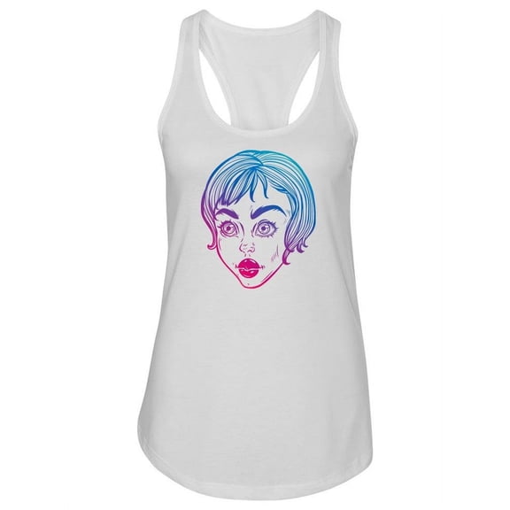 Beautiful Woman Portrait Design Tank Women -Image by Shutterstock, Female Large