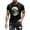 Black, variant on Shirts for Men under $5 Short Sleeved Round Neck Casual Printed Shirt