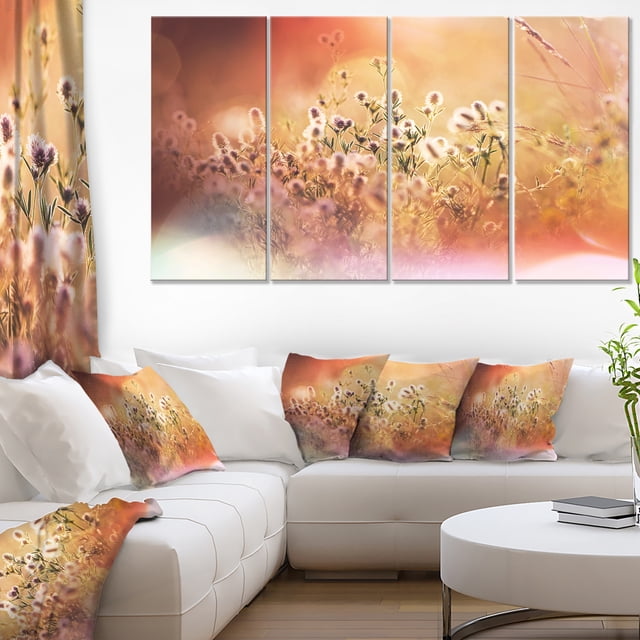 Wild Flowers on Light Background - Floral Canvas Art Print