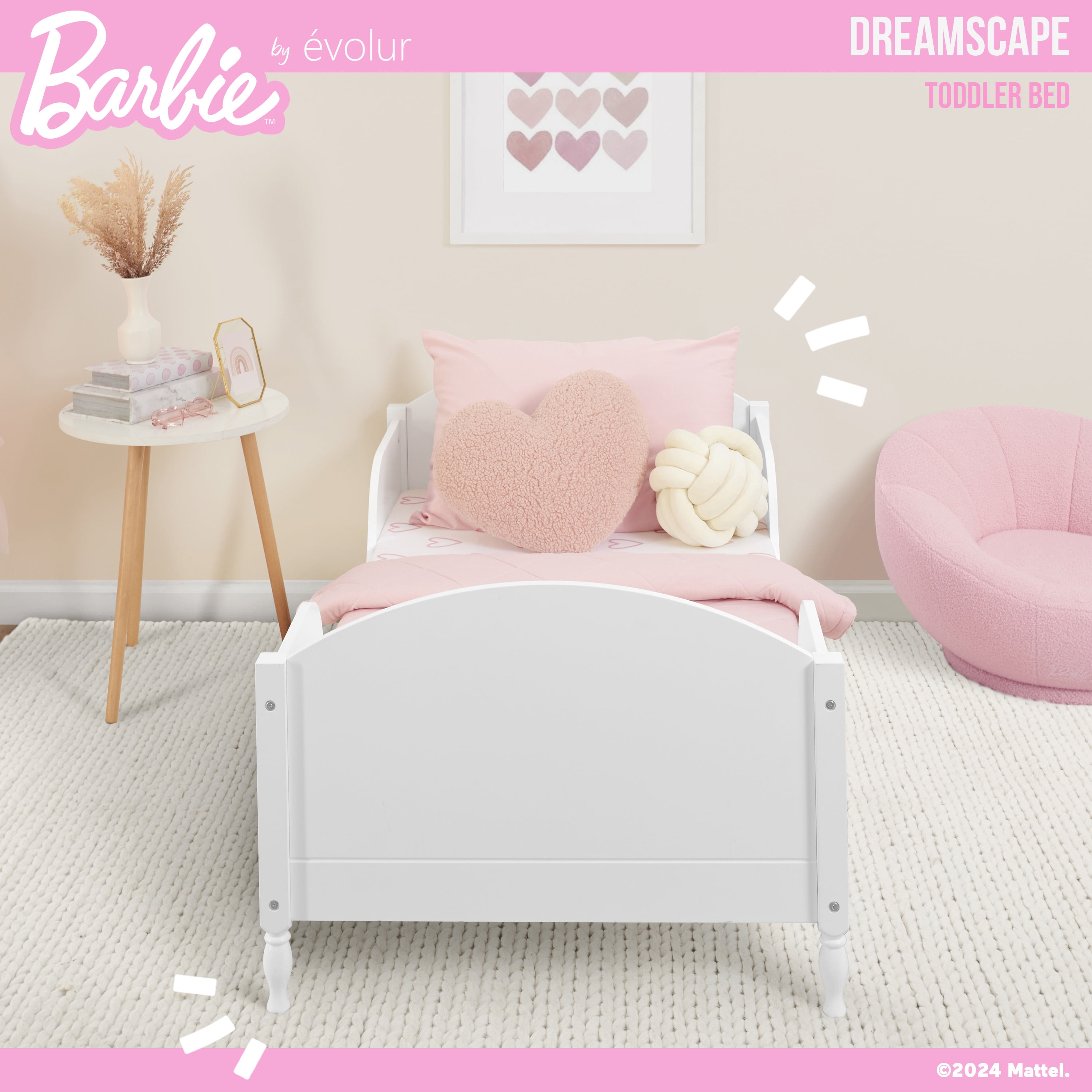 Evolur Barbie Dreamscape Toddler Bed in White