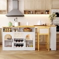 thumbnail image 4 of U-Style Kitchen Island - Extendable Tabletop, Wine Rack & LED Lighting, 4 of 8