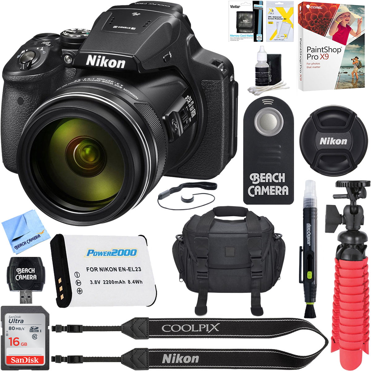 Nikon COOLPIX P900 16MP 83x Super Zoom 4k GPS Digital Camera + Memory & Bundle - Walmart.com
