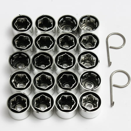 Only To 17mm Chrome Alloy Wheel Looking Nut Bolts Covers Caps For Vw Golf Passat