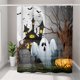 thumbnail image 3 of Juego de decoración de cortina fantasma y cortina de ducha Fiudx tela a prueba de agua, 3 of 7