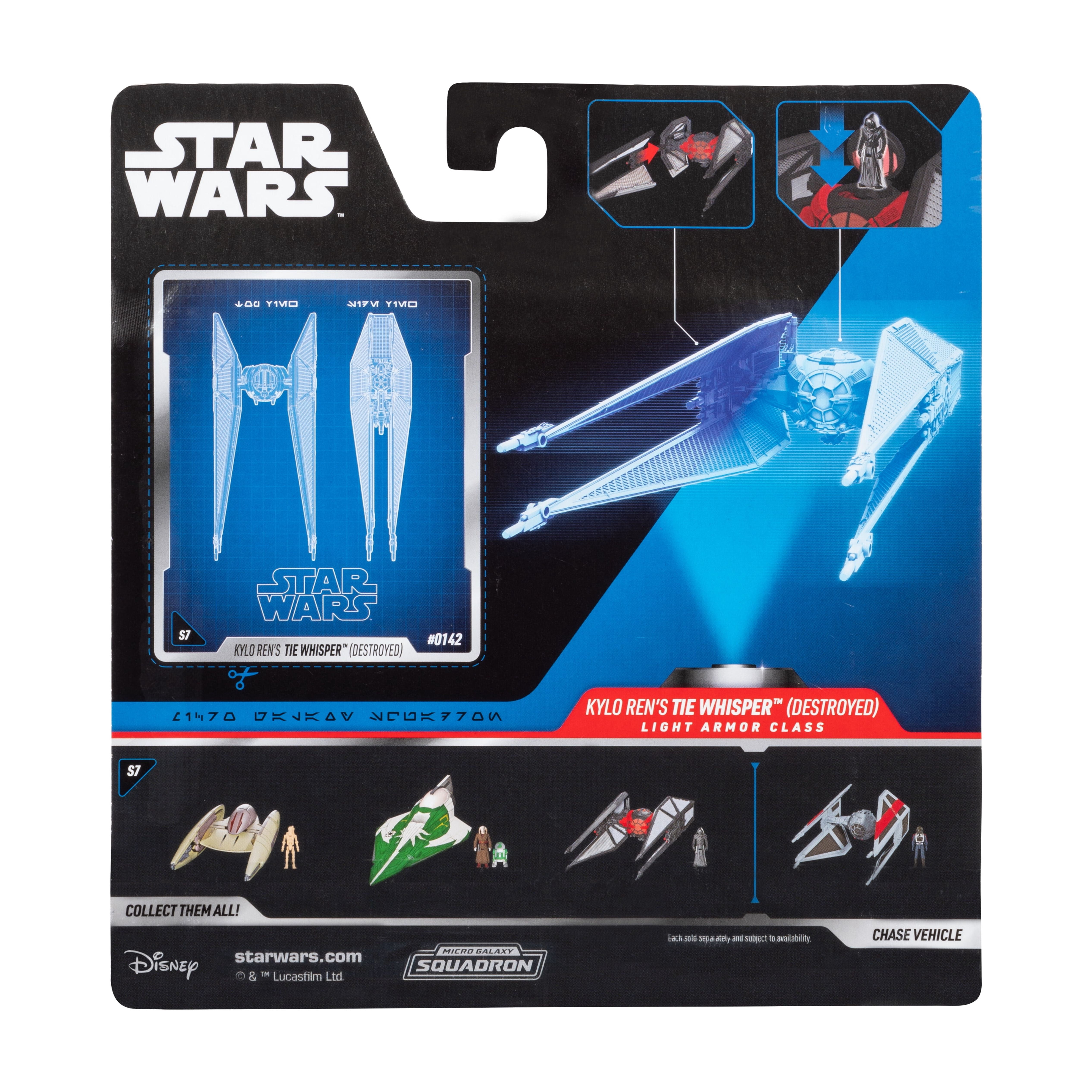STAR WARS Micro Galaxy Squadron TIE Whisper (Destroyed) - 5 inch Rare Edition Vehicle with 1 inch Micro Figure Accessory