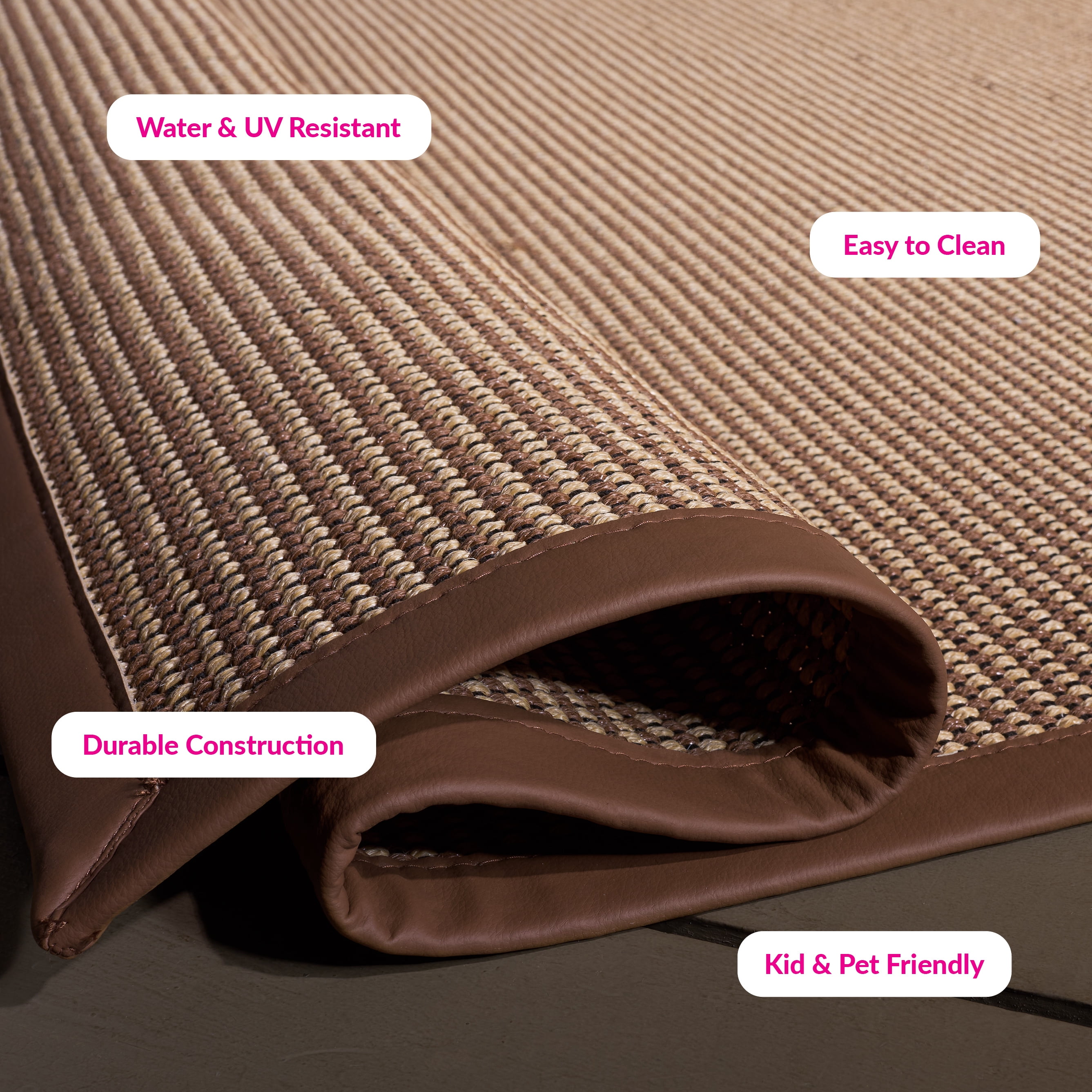 Safavieh Napa Faux Sisal Jorie Solid Area Rug, Marble/Brown, 6' x 9'