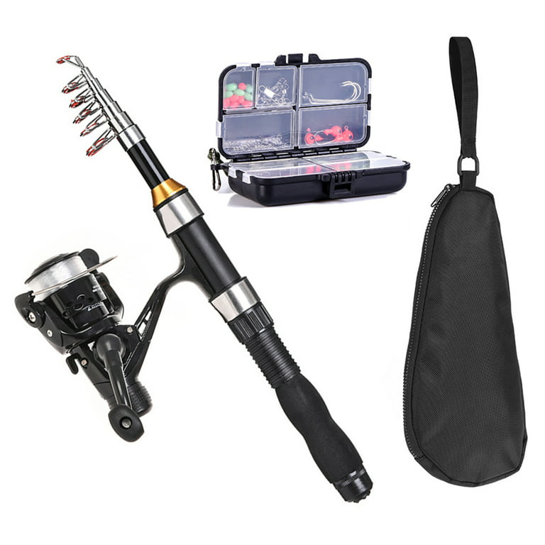 Compact Fishing Rod Reel Combo Kit, Telescopic Spinning Rod with