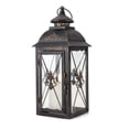 thumbnail image 3 of Vintage Outdoor Candle Lantern, Metal Candle Holder with Tempered Glass (Black), 3 of 8