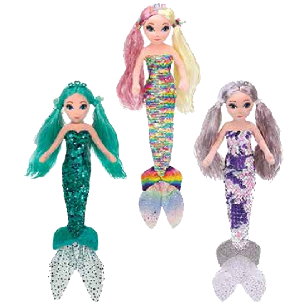 Ty Beanie Flippables 02316 Azure The Aqua Sequin Mermaid Medium for sale online 