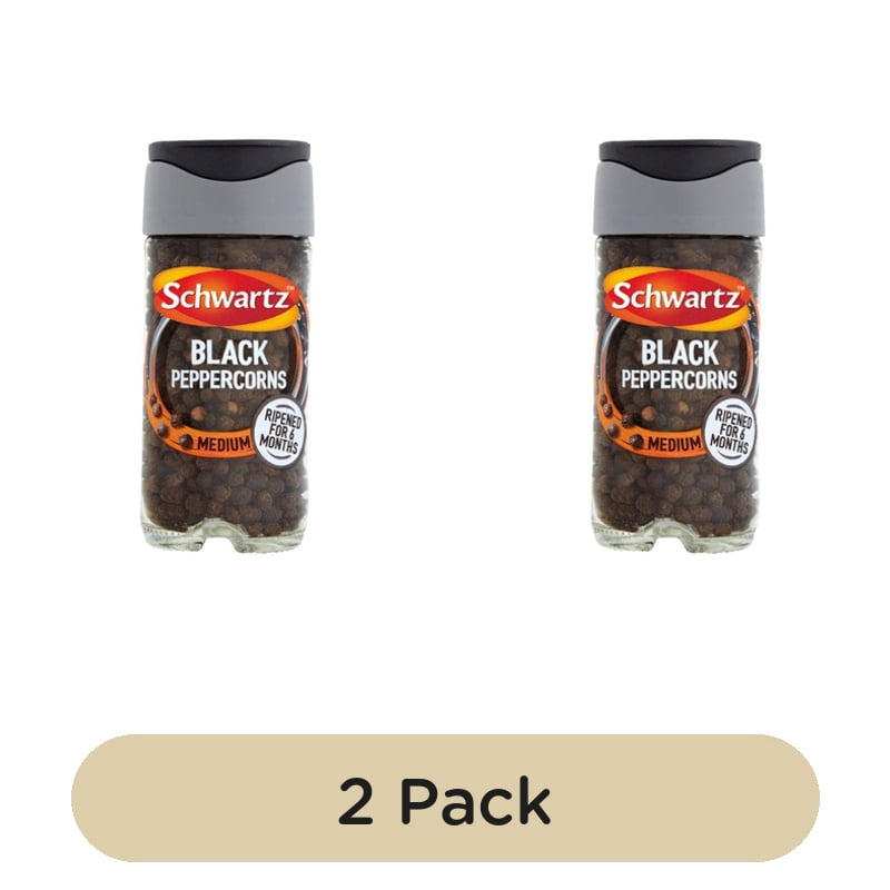 Schwartz Black Pepper Corns Jar 35g, British Import (Pack of 2)