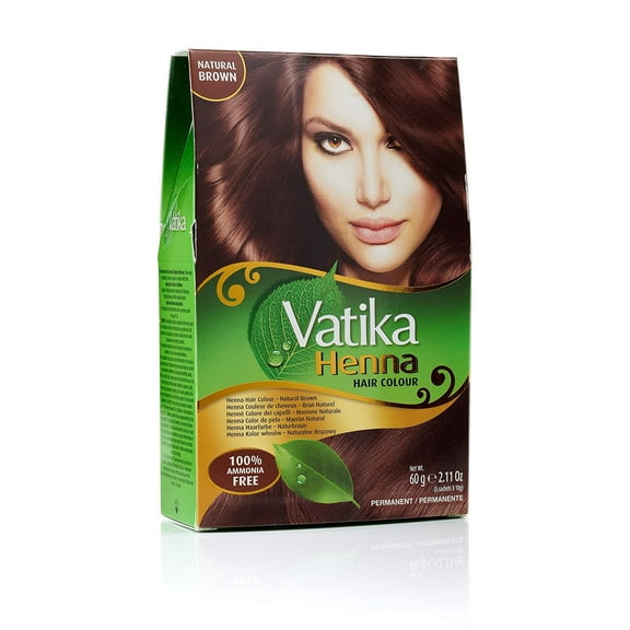 Vatika Henna Natural Brown Hair Color Ammonia Free (60 g / 2.11 oz)