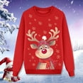 thumbnail image 2 of Fiaer Christmas Sweatshirts for Family Trendy Reindeer Printed Crew Neck Xmas Pullover Plus Size Long Sleeve Baggy Comfort Holiday Tops Kid 6Y, 2 of 4