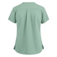 thumbnail image 4 of Iaqnaocc Scrub Tops Women Classic Wrinkle-Resist Nurse Uniforms Trendy V-Neck Side Slits Scrub Shirt Breathable Short Sleeve Tees Blouse with Pockets Light Green M, 4 of 4