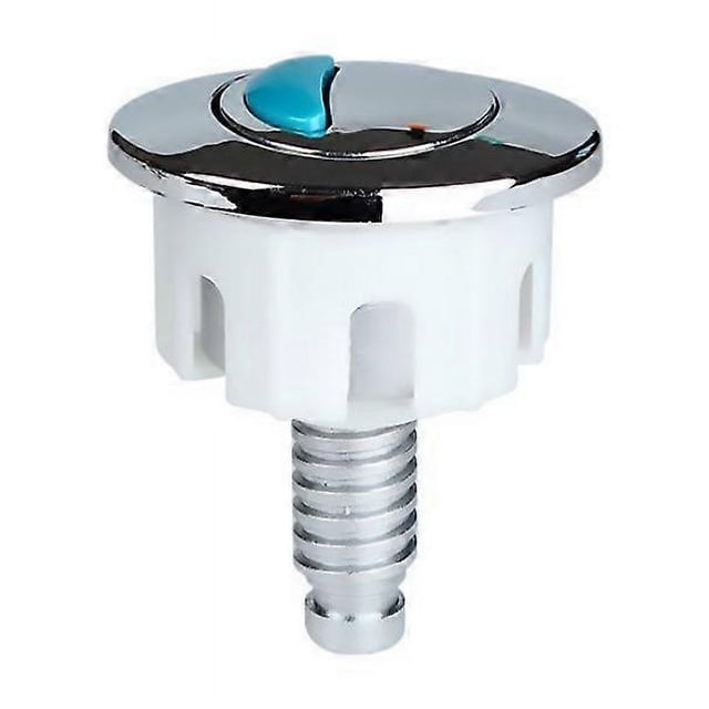 Botón pulsador para inodoro, doble descarga, ahorro de agua, cromado, piezas ideales para tanque de cisterna, tipo ovalado, plateado