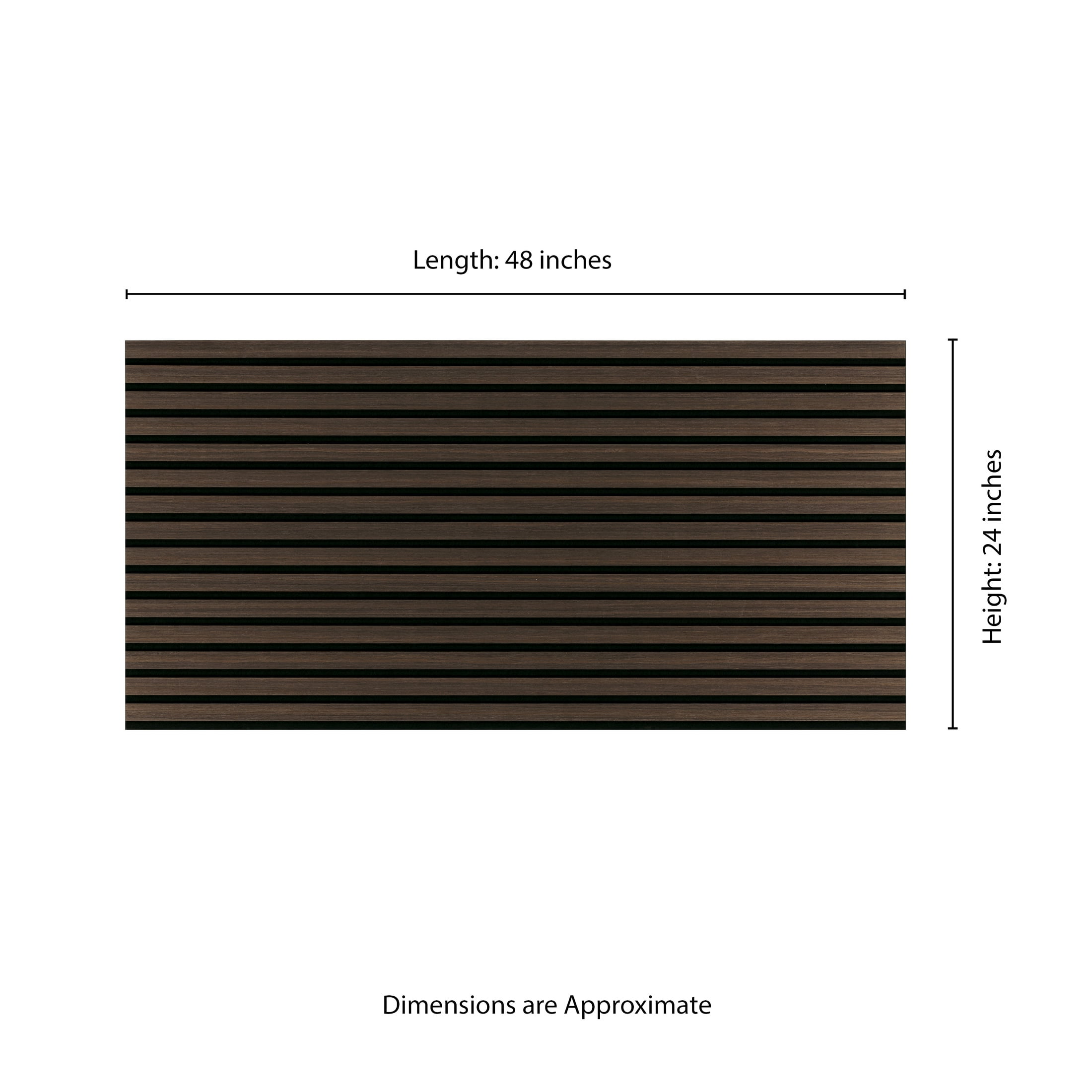 MSI 24 in. x 48 in. Harmony Espresso 3D Fluted Wood Slat Acoustic Sound Absorbing Wall Paneling (Set Of 1)