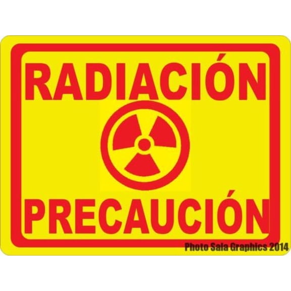 Spanish Caution Radiation Sign. Radiacion Precaucion Signo