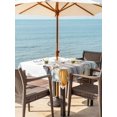 thumbnail image 2 of Outdoor Tablecloth with Umbrella Hole and Zipper, White Pumpkin Fall Square Table Cloth 60x60 Inch Waterproof Tablecloth, Green Leaves Thanksgiving Botanical Bird Picnic Table Cover for Patio Camping, 2 of 7