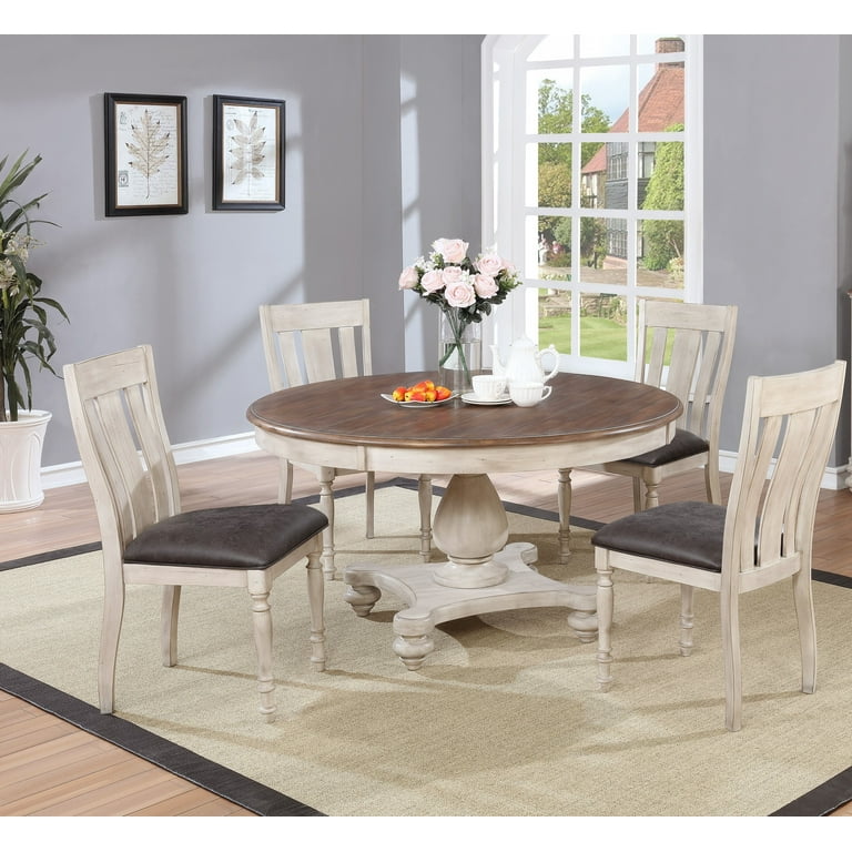 Weathered round dining table discount
