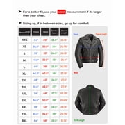 First Mfg Co - SuperStar - Men's Motorcycle Biker Riding Black Leather Jacket - 8X Large - Action Back Belted Gussets Quilted Liner