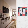 thumbnail image 5 of Yayeee Rocker Switch Wall Plate 2-Gang 4.7"x4.6" Home Decorative Outlet Cover, Red Teal Plaid, 5 of 6