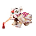 thumbnail image 1 of Marioneta de mano con cuerdas y varilla, juguete de león marioneta china, Año Nuevo chino rosa blanco, 1 of 9