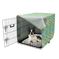 thumbnail image 5 of Floral Dog Crate Cover, Continuous Happy Summer Tone Flowers Illustration Blossoming Botany Layout, Easy to Use Pet Kennel Cover Small Dogs Puppies Kittens, 7 Sizes, Seafoam and Yellow, by Ambesonne, 5 of 6