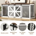 thumbnail image 7 of Blotout 95" Large Farmhouse Dog Crate TV Stand, Wooden Dog Crate Furniture with with Divider Panel/Sliding Metal Mesh Barn Door, XL-XXL Heavty Duty Dog Crates Furniture for 2 Large Dogs, 7 of 7