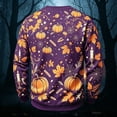thumbnail image 4 of Halloween Themed Sweatshirt Men Scary Novelty Casual Vintage Long Sleeve Crew Neck T-Shirts Fall Winter Trendy Breathable Comfortable Top Purple XL, 4 of 4