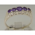 thumbnail image 3 of LBG British Made 925 Sterling Silver Natural Amethyst Womens Band Ring - Size 8.75 - 33 size options, 3 of 8