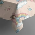 thumbnail image 5 of Light Pink Fairy Pattern Square Tablecloth,Waterproof Square Table Cover,Wipeable Spillproof Washable Table Cover for Home Kitchen Party Decor 52"x52"(132x132cm), 5 of 6